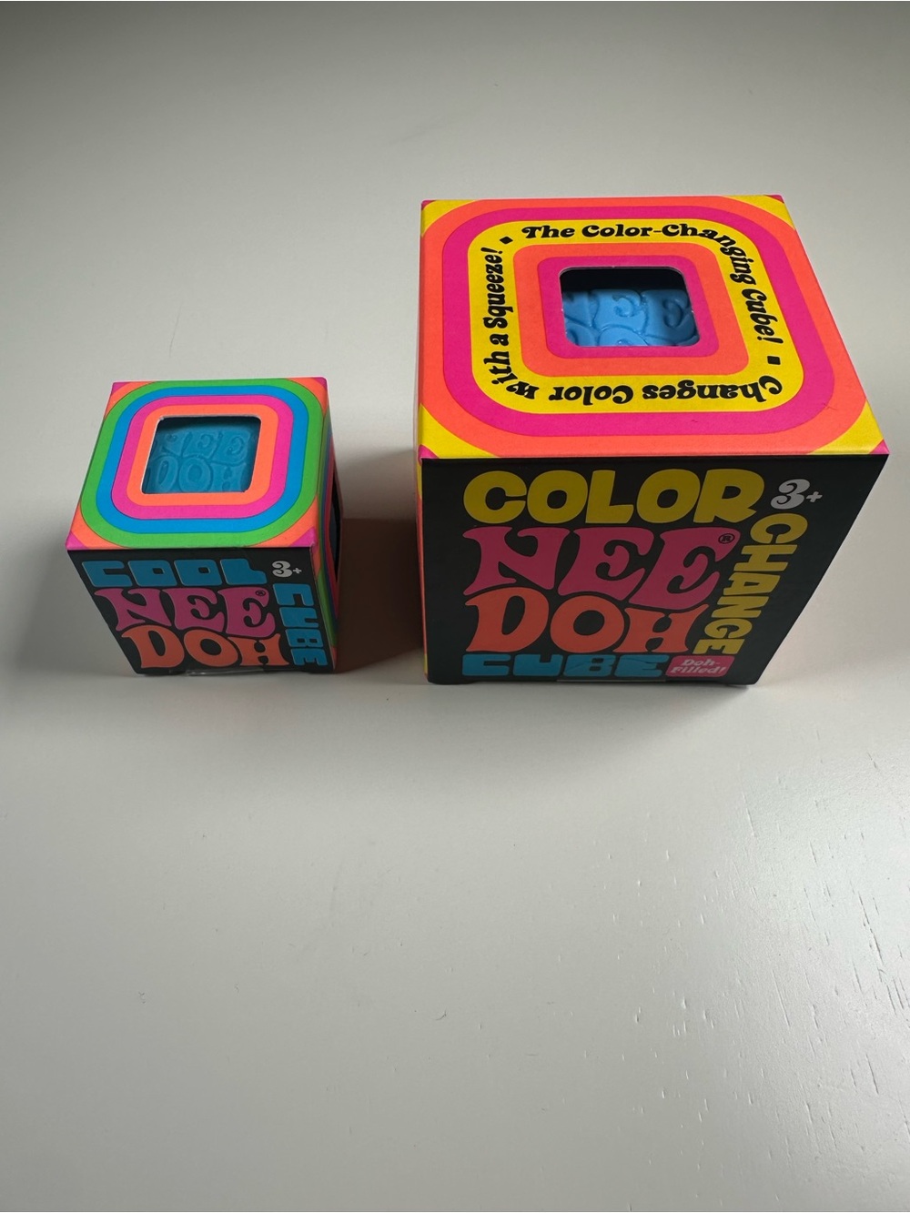 💙🧊 NeeDoh Blue Cube Bundle – Color Change Cube + Mini Cool Cube 🧊💙